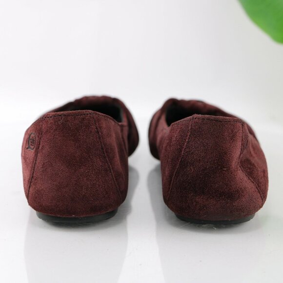 Born Womens Adele Ballet Flat Size 7.5 Burgundy Suede Knot Bow Slip On Shoe - Picture 6 of 12